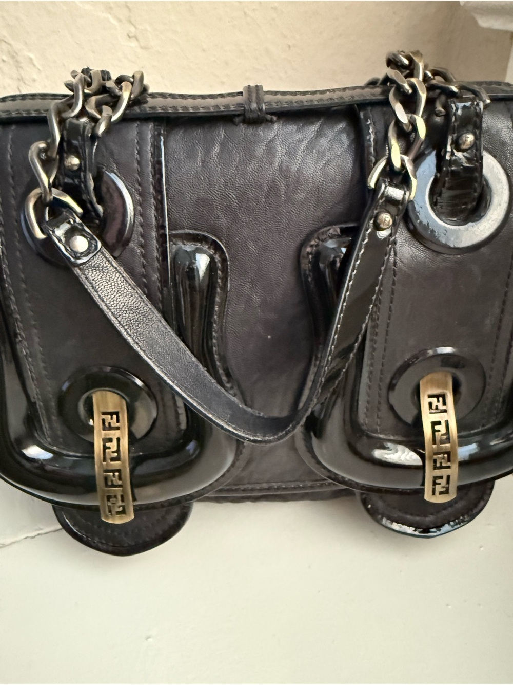 Fendi Black Leather Gun Metal Harware - Picture 2 of 16